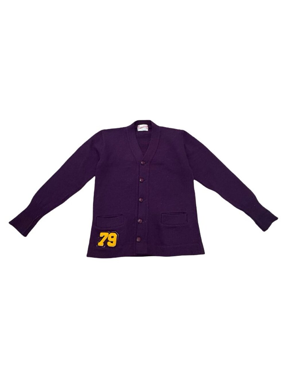 Vintage Broadway Knitting Mills Cougars Academia Cardigan 1979 USA Wool